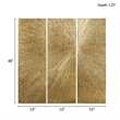 Madison Park Signature Sunburst Metallic Gold HandPainted Wall Decor 3 Piece Set