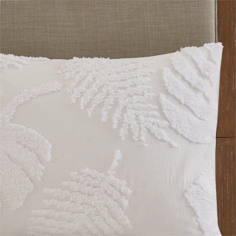 Madison Park Bahari 3-Piece Cotton Chenille Palm Comforter Set in Off White