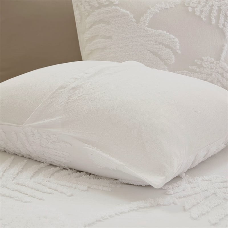 Madison Park Bahari 3-Piece Cotton Chenille Palm Comforter Set in Off White