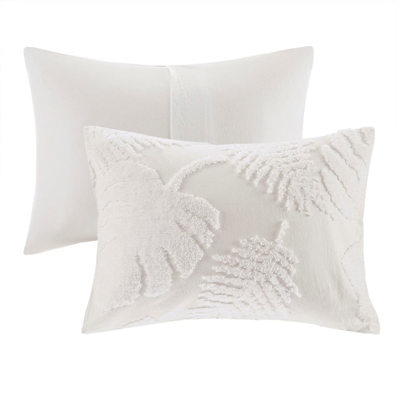 Madison Park Bahari 3-Piece Cotton Chenille Palm Comforter Set in Off White