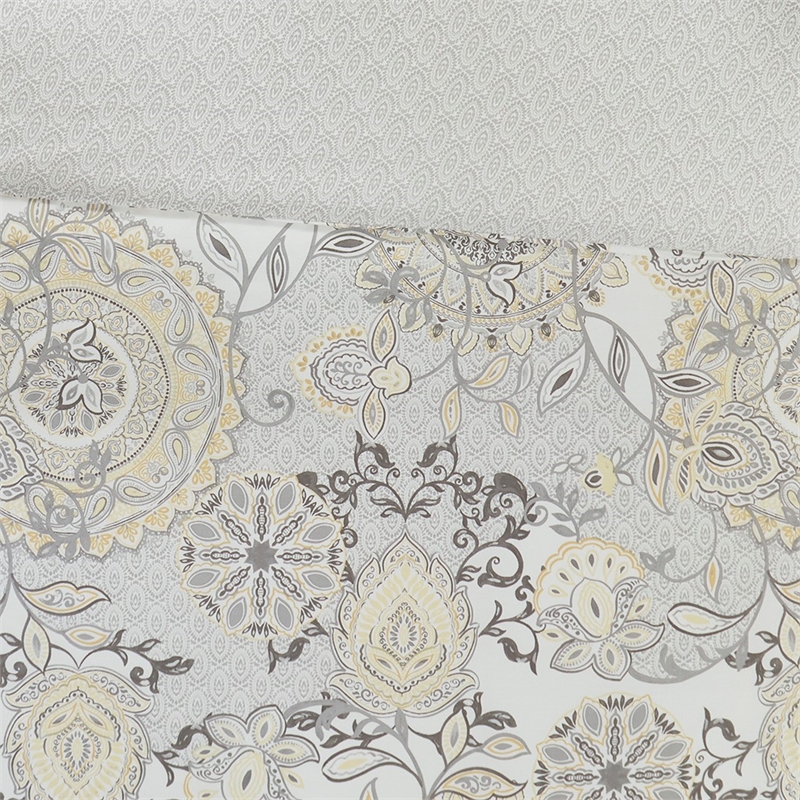Madison Park Isla 8-Piece Cotton Floral Printed Comforter Set in Yellow