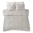 Madison Park Laetitia 3-Piece Cotton Chenille Medallion Comforter Set in Gray