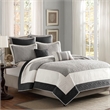 Madison Park Attingham 7-Piece Quilt Set w/ Euro Shams & Throw Pillows in Black