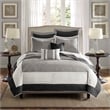 Madison Park Attingham 7-Piece Quilt Set w/ Euro Shams & Throw Pillows in Black