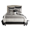 Madison Park Attingham 7-Piece Quilt Set w/ Euro Shams & Throw Pillows in Black