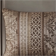 Madison Park Bellagio 6-Piece Jacquard Quilt Set with Throw Pillows - Brown/Gold