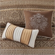 Madison Park Bellagio 6-Piece Jacquard Quilt Set with Throw Pillows - Brown/Gold