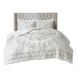 Madison Park Violette 3-Piece Cotton Chenille Comforter Set in Ivory/Taupe