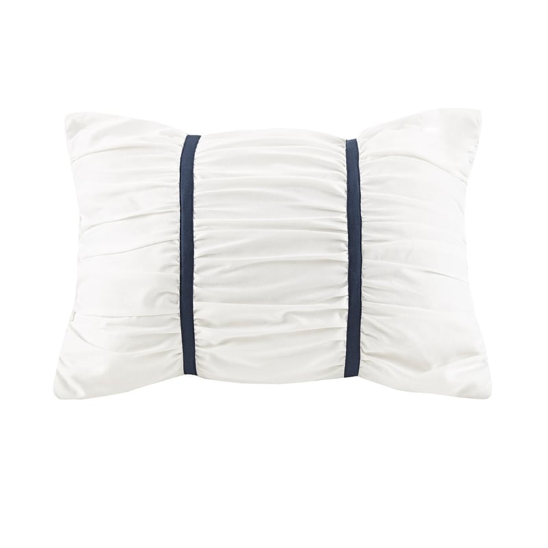 Madison Park Zennia 7-Piece Seersucker Comforter Set with Throw Blanket in Blue