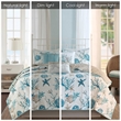 Madison Park Pebble Beach 6-Piece Cotton Quilt Set with Throw Pillows in Aqua