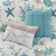 Madison Park Pebble Beach 6-Piece Cotton Quilt Set with Throw Pillows in Aqua