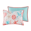 Madison Park Pebble Beach 6-Piece Cotton Quilt Set with Throw Pillows in Coral