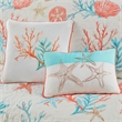 Madison Park Pebble Beach 6-Piece Cotton Quilt Set with Throw Pillows in Coral