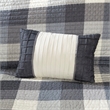 Madison Park Ridge 6-Piece Printed Herringbone Quilt Set w/ Throw Pillows - Gray