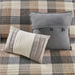Madison Park Ridge 6-Piece Herringbone Quilt Set w/ Throw Pillows in Neutral