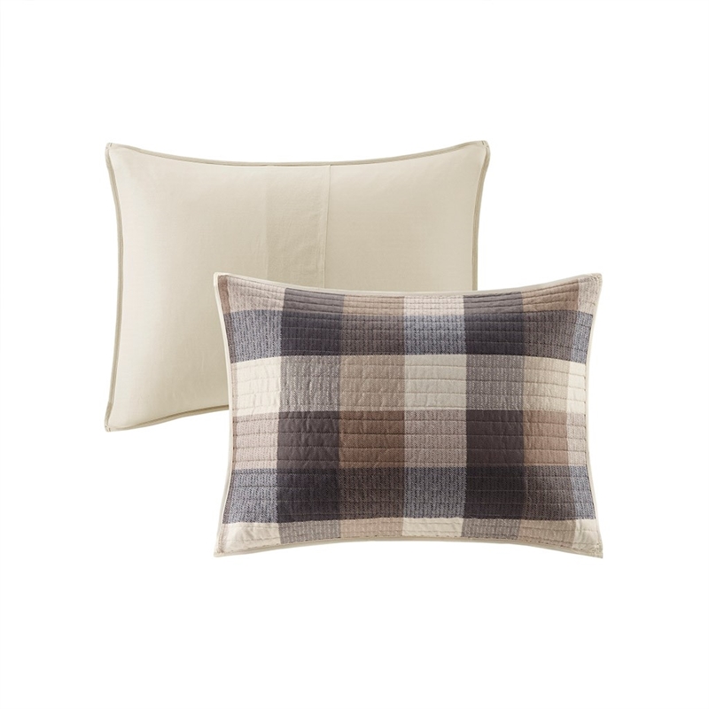 Madison Park Ridge 6-Piece Herringbone Quilt Set w/ Throw Pillows in Neutral