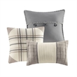 Madison Park Ridge 6-Piece Herringbone Quilt Set w/ Throw Pillows in Neutral