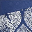 Madison Park Vienna 6-Piece Printed Cotton Quilt Set with Throw Pillows - Indigo