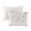 Madison Park Violette 3-Piece Tufted Cotton Chenille Coverlet Set in Ivory/Taupe