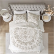 Madison Park Violette 3-Piece Tufted Cotton Chenille Coverlet Set in Ivory/Taupe