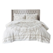 Madison Park Violette 3-Piece Tufted Cotton Chenille Coverlet Set in Ivory/Taupe