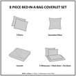 Madison Park Essentials Saben 8-Piece Quilt Set with Cotton Bed Sheets - Aqua