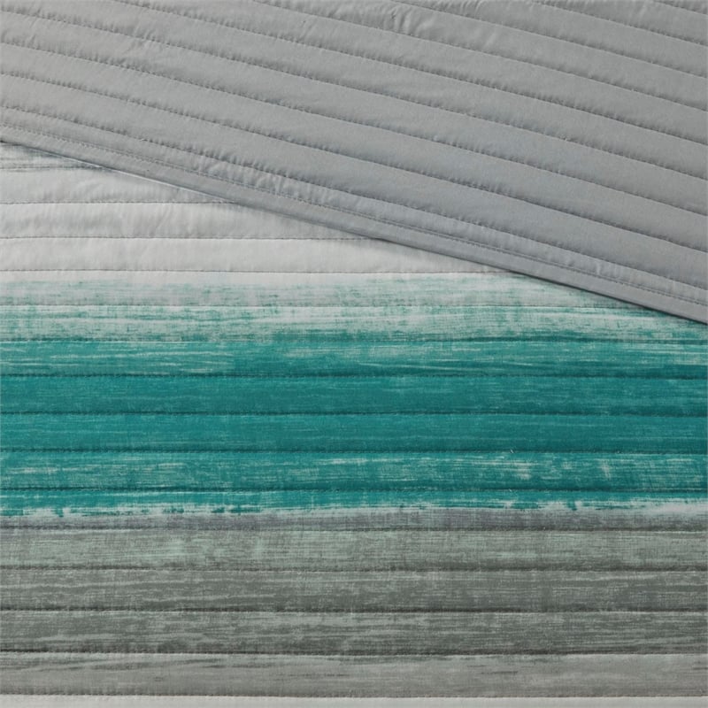 Madison Park Essentials Saben 8-Piece Quilt Set w/ Cotton Bed Sheets in Aqua