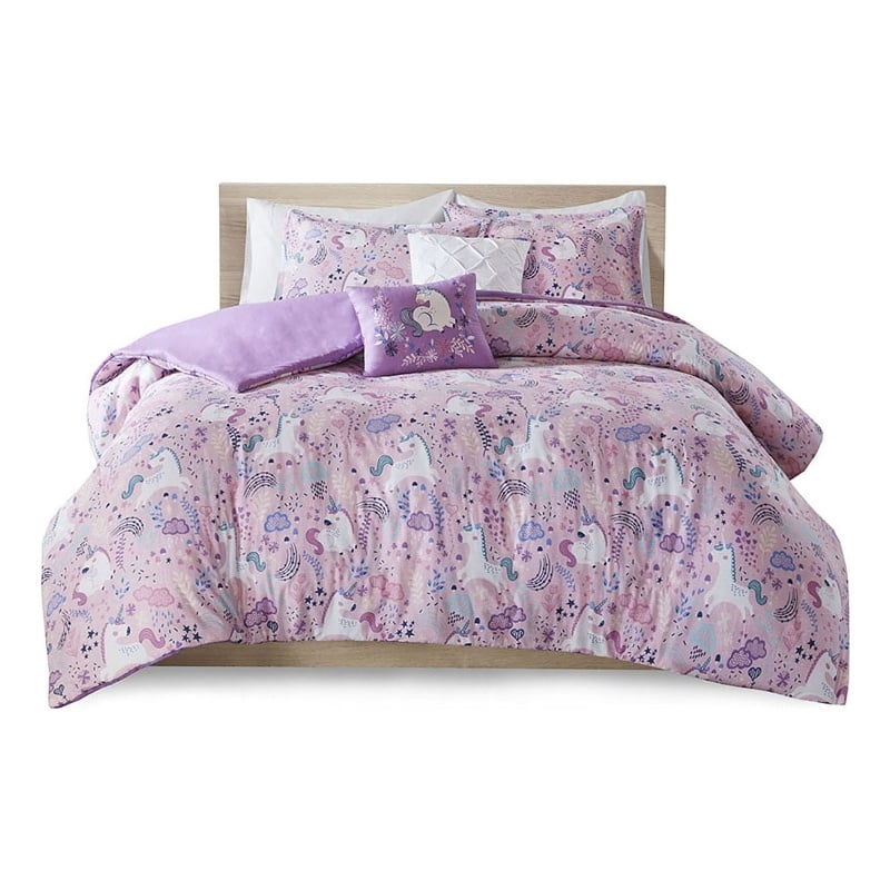 Urban Habitat Lola Unicorn Contemporary Cotton Duvet Cover Set in Pink