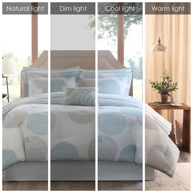 Madison Park Essentials Knowles 9-Piece Cotton Comforter and Sheet Set - Aqua