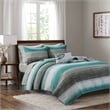 Madison Park Essentials Saben 8-Piece Quilt Set with Cotton Bed Sheets in Aqua