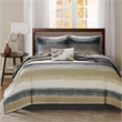 Madison Park Essentials Saben 8-Piece Quilt Set w/ Cotton Bed Sheets - Taupe