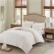 Madison Park Bahari 3-Piece Cotton Chenille Palm Duvet Cover Set in Off White