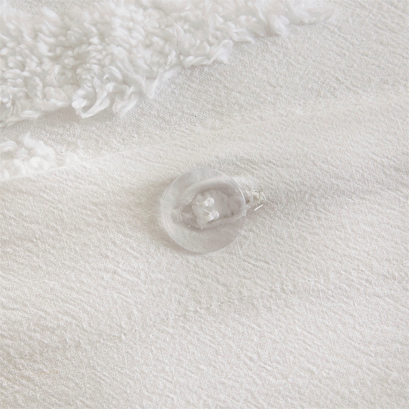 Madison Park Bahari 3-Piece Cotton Chenille Palm Duvet Cover Set in Off White