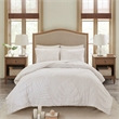 Madison Park Bahari 3-Piece Cotton Chenille Palm Duvet Cover Set in Off White