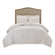 Madison Park Bahari 3-Piece Cotton Chenille Palm Duvet Cover Set in Off White