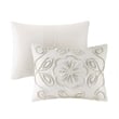 Madison Park Violette 3-Piece Cotton Chenille Duvet Cover Set in Ivory/Taupe