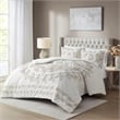 Madison Park Violette 3-Piece Cotton Chenille Duvet Cover Set in Ivory/Taupe