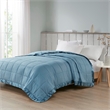 Madison Park Cambria Fabric Down Alternative Blanket w/ Satin Trim in Slate Blue