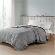 Madison Park Cambria Fabric Down Alternative Blanket with Satin Trim - Charcoal
