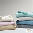 Madison Park Cambria Fabric Down Alternative Blanket with Satin Trim - Charcoal
