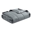 Madison Park Cambria Fabric Down Alternative Blanket with Satin Trim - Charcoal