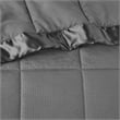Madison Park Cambria Fabric Down Alternative Blanket with Satin Trim in Charcoal