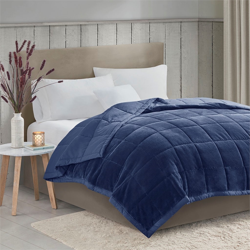 Madison Park Coleman HeiQ Smart Temperature Down Alternative Blanket in Navy