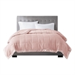 Madison Park Windom Fabric Down Alternative Blanket with Satin Trim - Blush