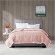 Madison Park Windom Fabric Down Alternative Blanket with Satin Trim in Blush
