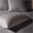 Natori Hanae Cotton Blend Yarn Dyed 3 Piece Comforter Set in Grey King/Cal King