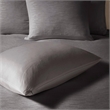 Natori Hanae Cotton Blend Yarn Dyed 3 Piece Comforter Set in Grey King/Cal King
