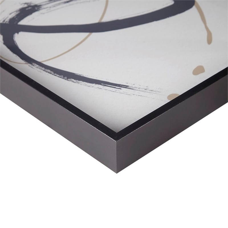 Madison Park Abstract Ambit Contrast Black Framed Graphic Wall Art in Black