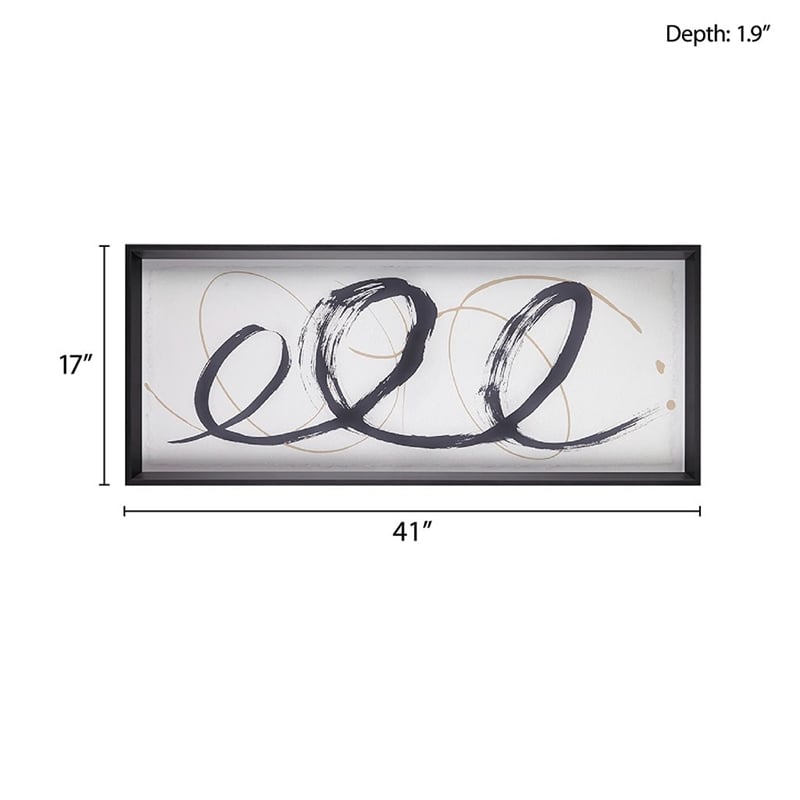 Madison Park Abstract Ambit Contrast Black Framed Graphic Wall Art in Black