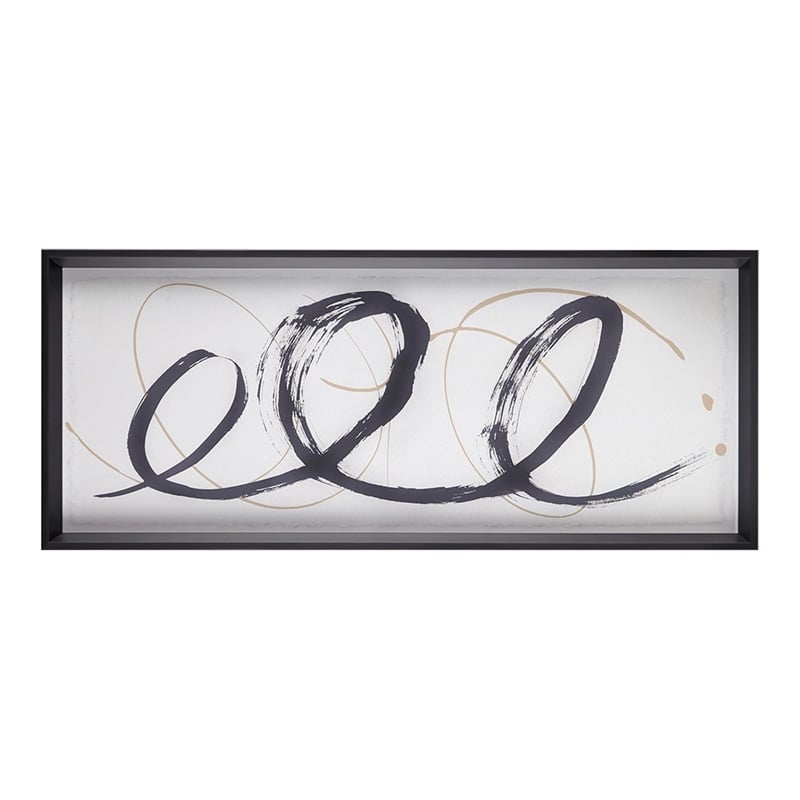Madison Park Abstract Ambit Contrast Black Framed Graphic Wall Art in Black